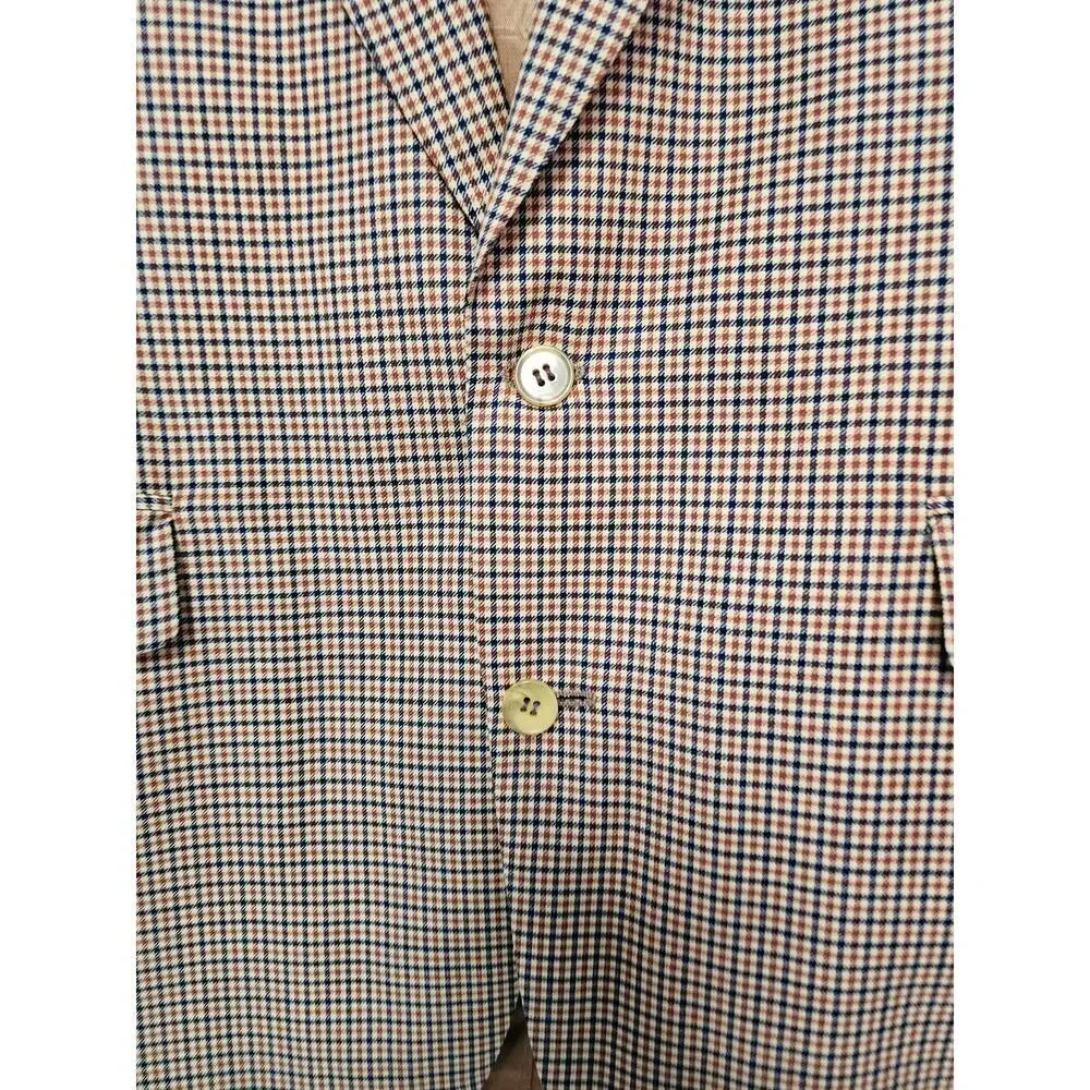 Vintage Christian Dior Monsieur Checkered Blazer Jacket Wool Silk Size L Men's